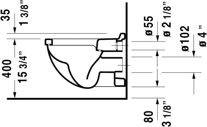 Duravit Starck 3 WC-Suspended Starck 3 230 mm weiss