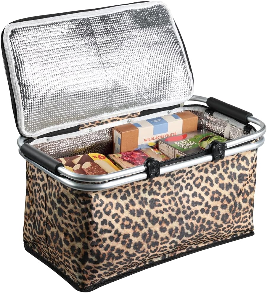 Kesper | Einkaufskorb mit Thermobeschichtung, faltbar, Material: Polyester mit Metallrahmen, Masse: