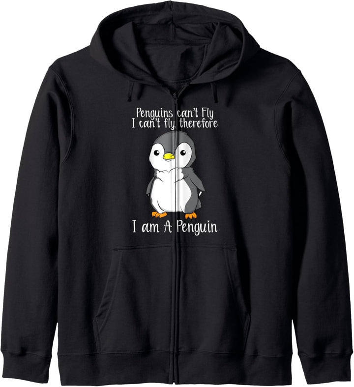 Lustig Ich kann nicht fliegen Ich bin ein Pinguin Pinguine L Kapuzenjacke