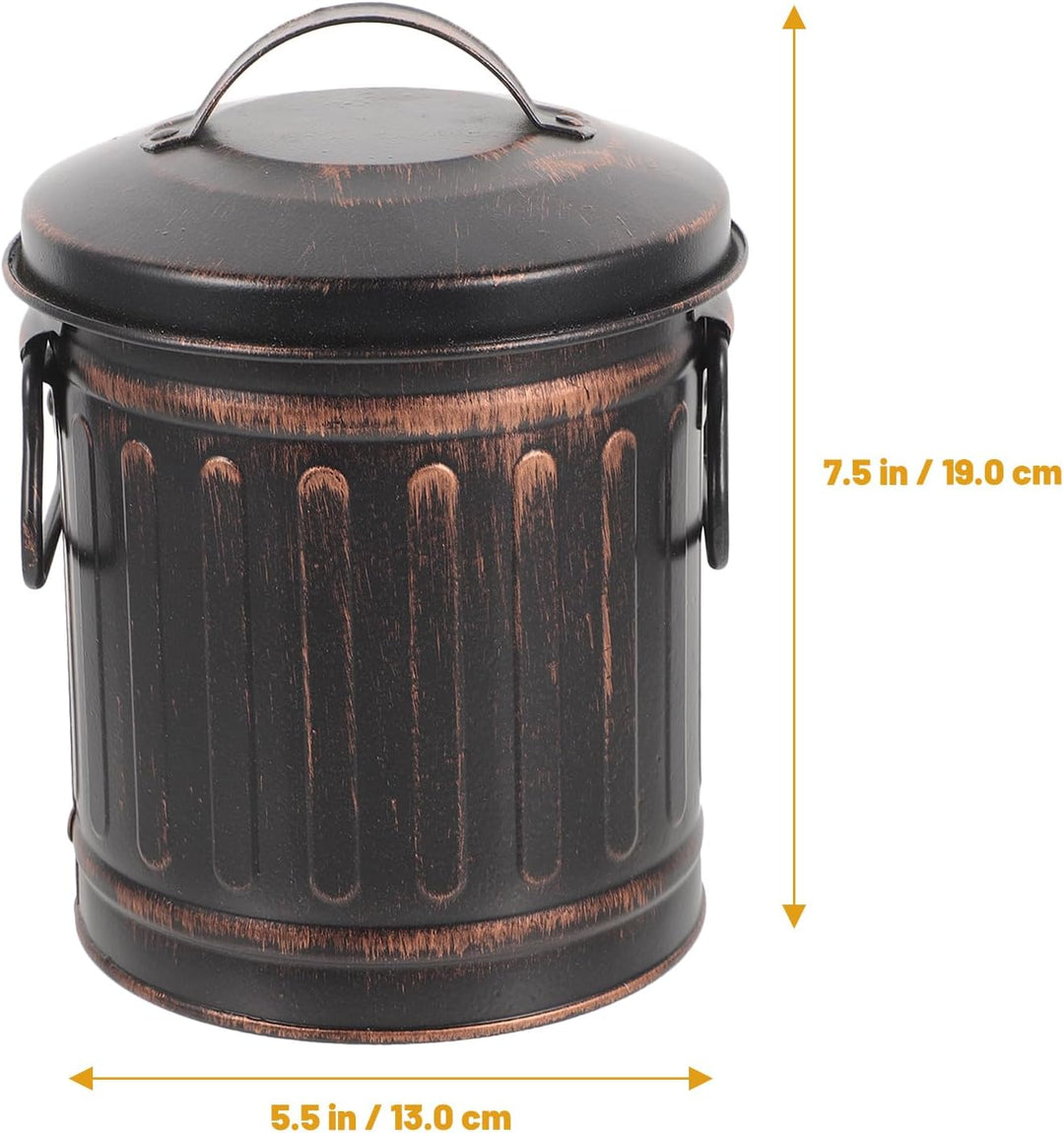LIFKOME Ascheeimer Mit Deckel Vintage-Eisen-Kamineimer Grillkohleeimer Heisser Ascheeimer Kleiner Ko