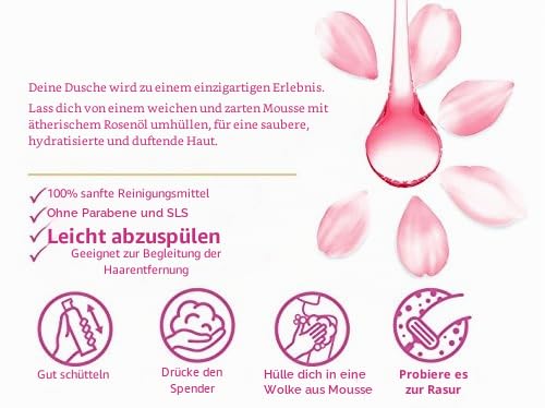Wo Mousse Dusche mit Öl von Pink, 200 ml – Packung von 6