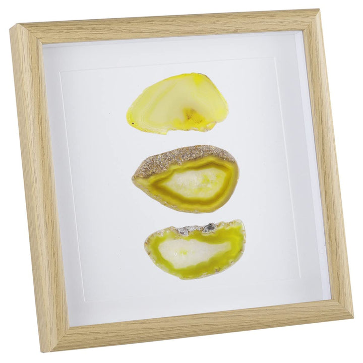 mookaitedecor Gerahmte Achat Scheiben Wandkunst, Geode Scheiben Stein Bilderrahmen für Wohnzimmer Sc