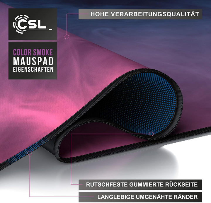 CSL - XXL Mauspad Gaming 900x400 mm - XXL Mousepad gross mit Motiv - Tischunterlage Large Size - ver
