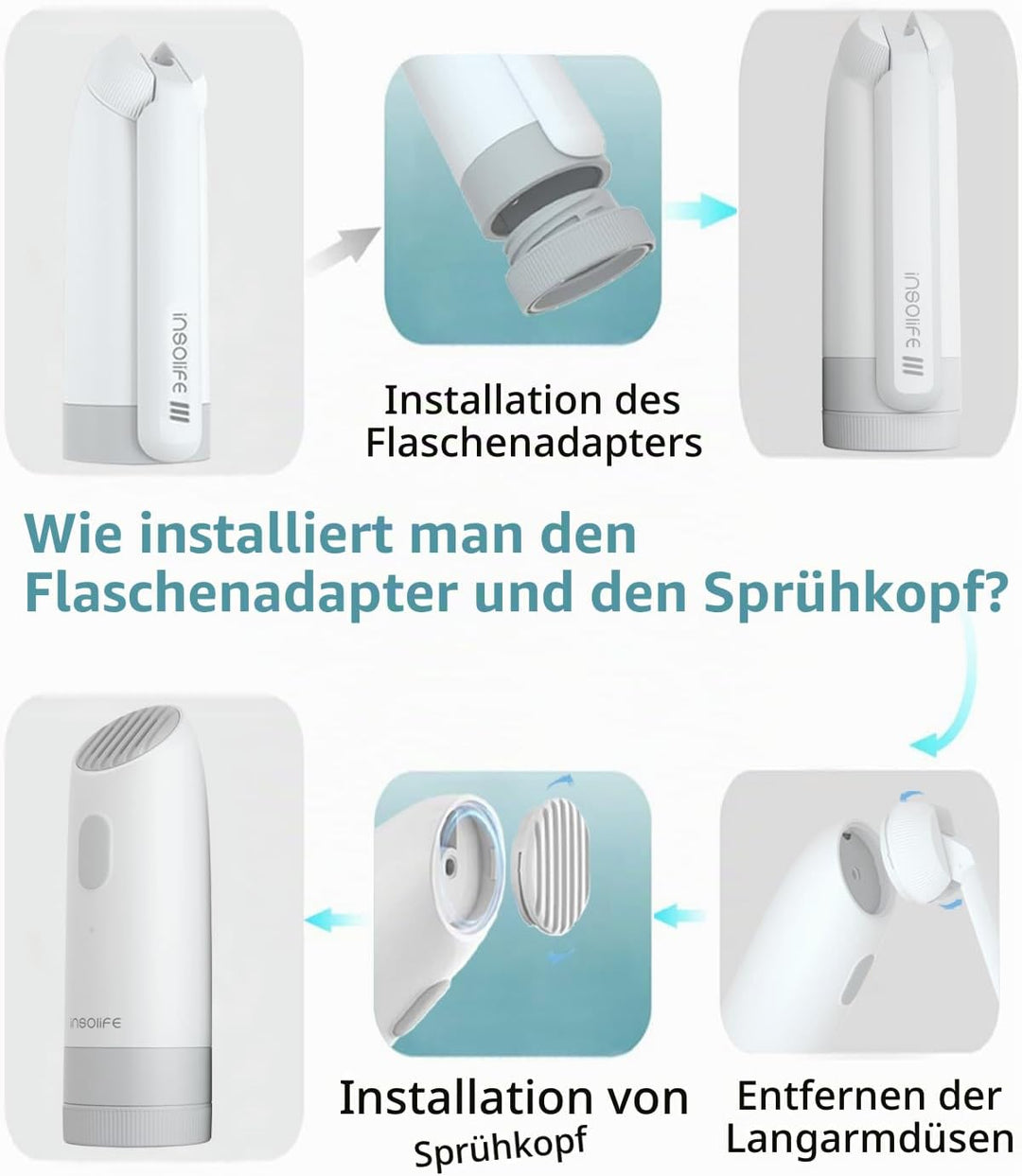 Insolife Portable Bidet - Po Dusche Elektrisch Tragbares Bidet für persönliche Hygiene Reinigung, Po