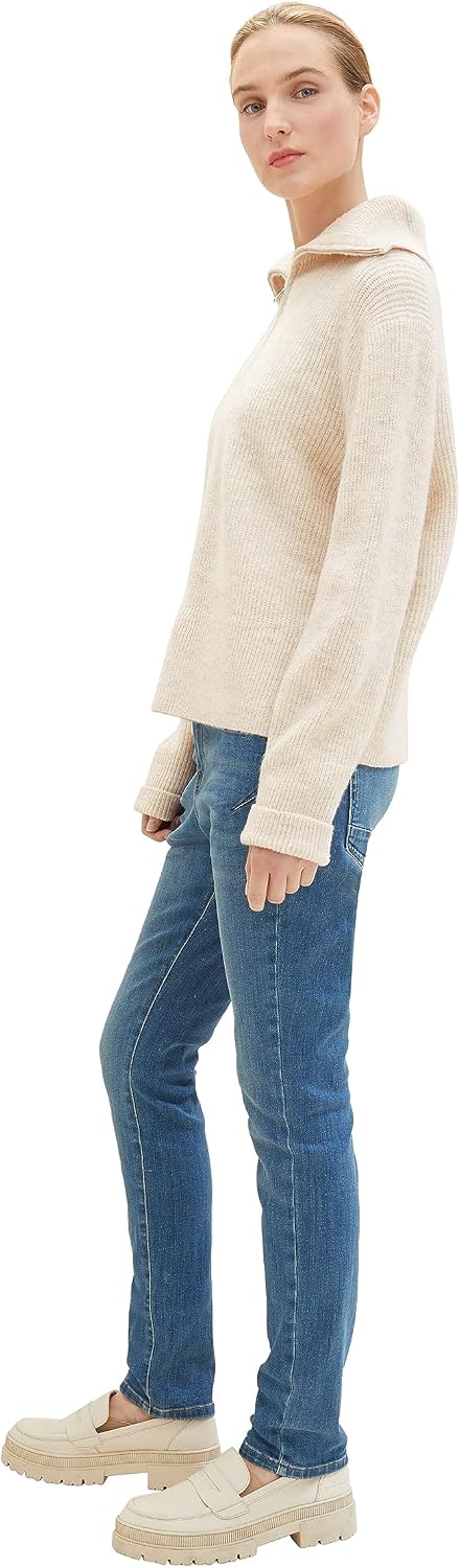 TOM TAILOR Damen Tapered Relaxed Jeans 25W / 30L 10119-used Mid Stone Blue Denim, 25W / 30L 10119-us