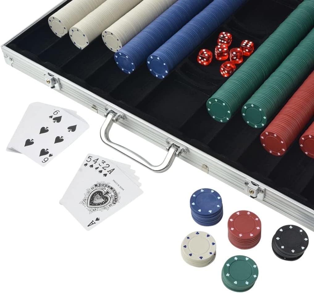 vidaXL Pokerkoffer 1000 Chips Aluminium Koffer Pokerchips Pokerset Poker Set