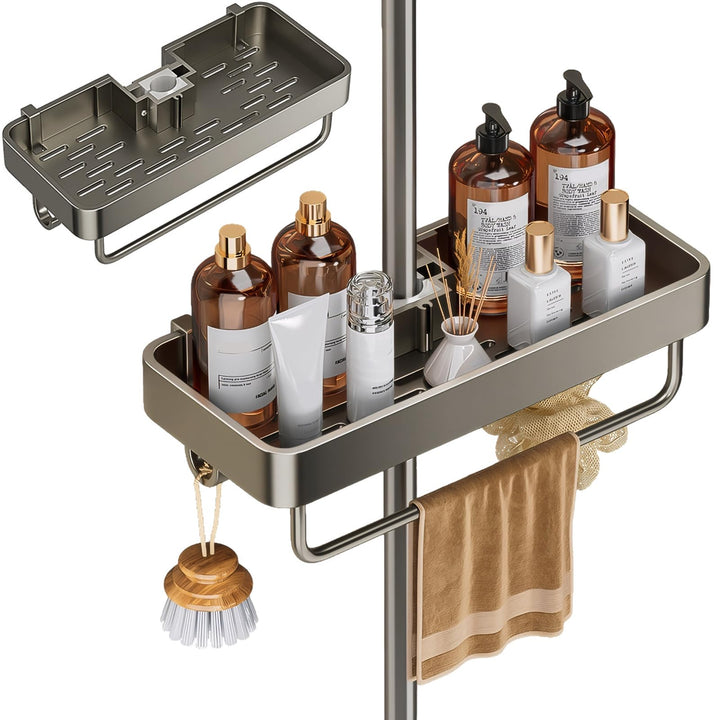 Duschablage ohne Bohren,rostfreie Badezimmer Organizer Duschregal für 19 mm - 23 mm Duschstange,Badr