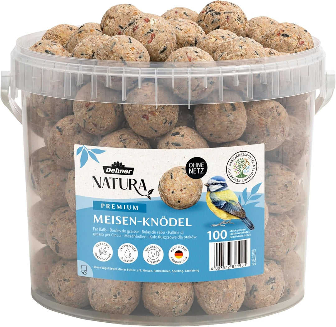 Dehner Natura Premium Meisenknödel ohne Netz, ganzjähriges Wildvogelfutter proteinreich / energierei