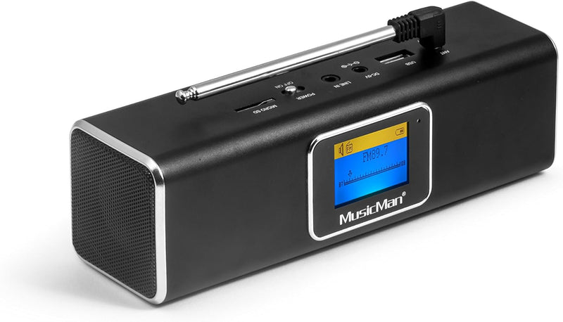 MusicMan 4663 DAB Bluetooth Soundstation BT-X29 mit intergriertem Akku und LCD Display MP3 Player, R