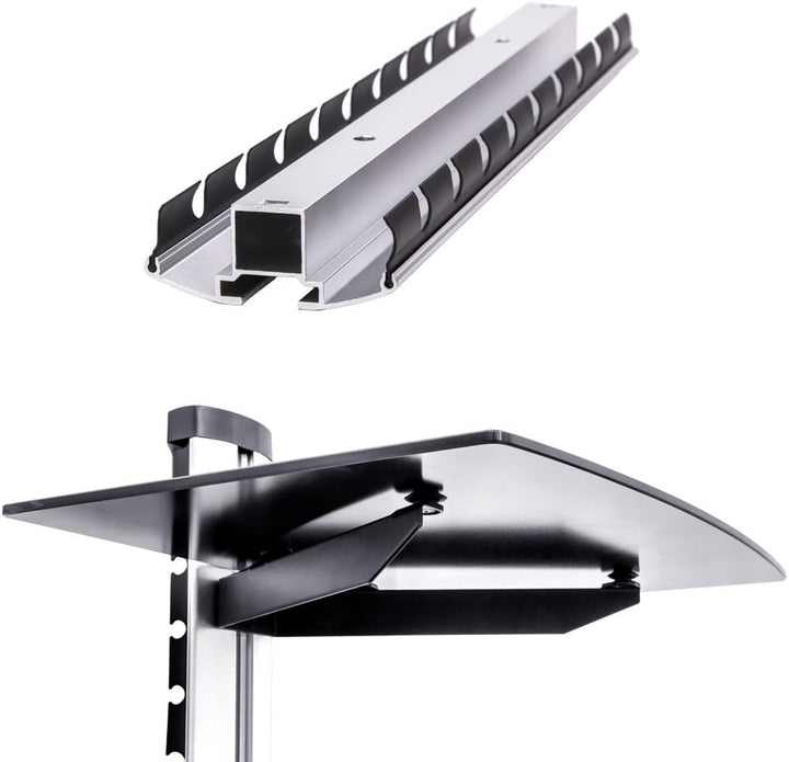 tectake® TV Wandregal, schwebendes Regal, 2X Sicherheitsglas Regalbrett für DVD Player, Receiver, Be