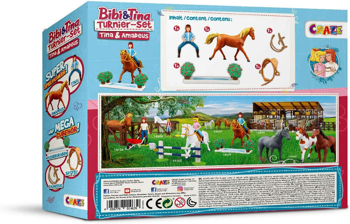 CRAZE Bibi und Tina Spielzeug Turnier-Set TINA & AMADEUS Spielfiguren Pferde Spielzeug mit Pferde Zu