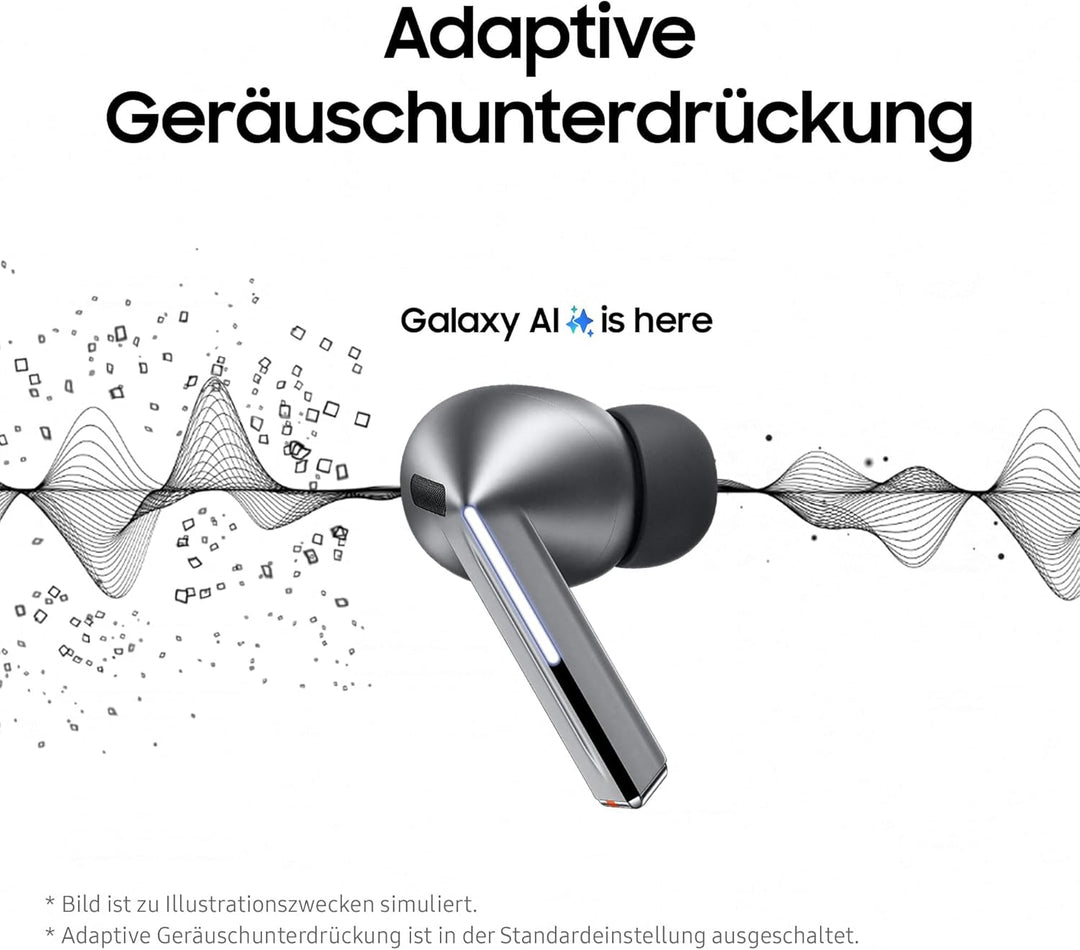 Samsung Galaxy Buds3 Pro Kabellose Bluetooth-Kopfhörer, Active Noise Cancelling (ANC), Adaptive Gerä