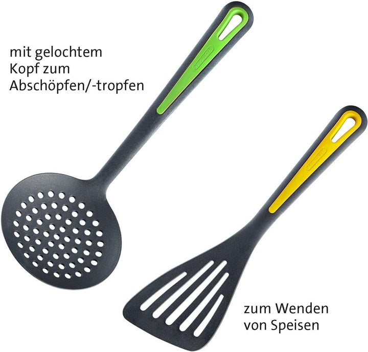 Westmark Küchenhelfer-Set, 6-tlg, Pfannenwender, Schaum-, Spaghettilöffel, Suppenkelle, Kartoffelsta