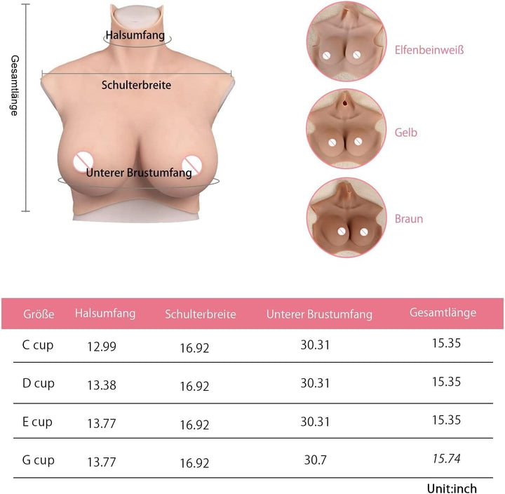 CYOMI 8th Generation Silikon Brüste Brustformen Realistisch Brustplatten für Crossdresser Transgende