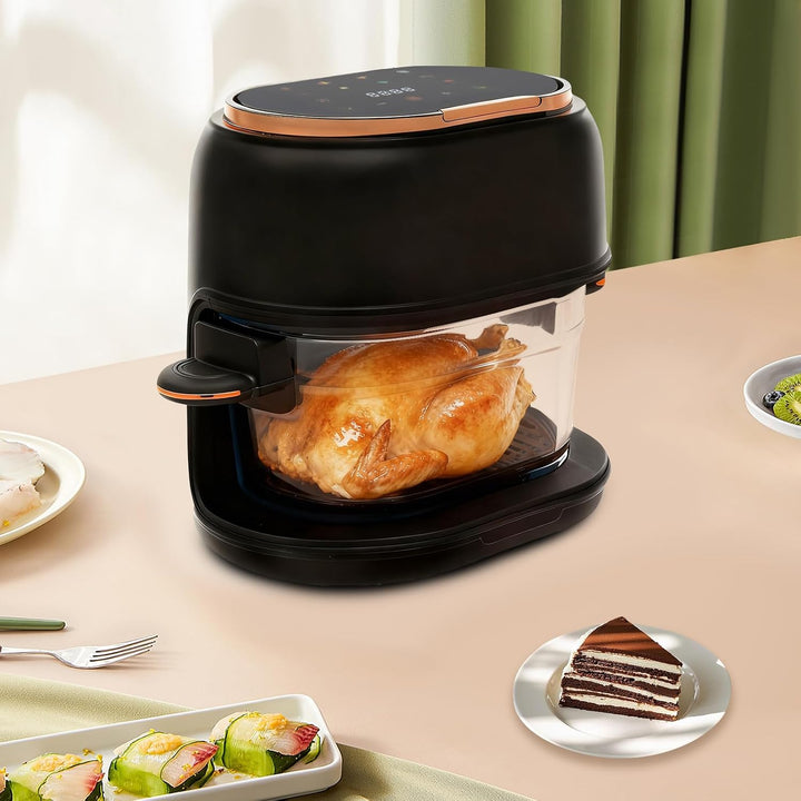 Air Fryer Heissluftfritteuse Glas 4L, Ölfrei Fritteuse mit Touch Display, 1350W, Timer &amp; Temperaturr