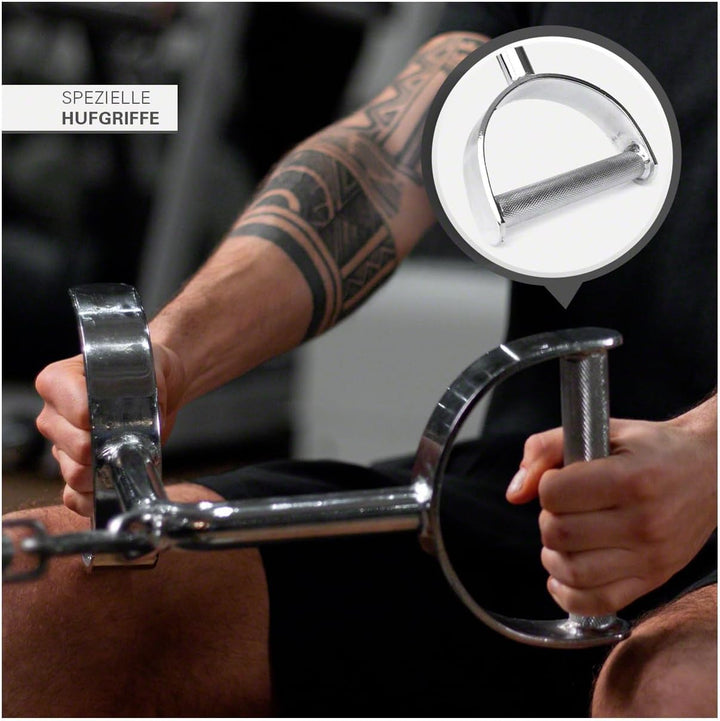 Sport-Tec Latzugstange Trizepsstange Verschiedene Ausführungen Chrom Trizepszug Hufgriff, V-Form, Tr