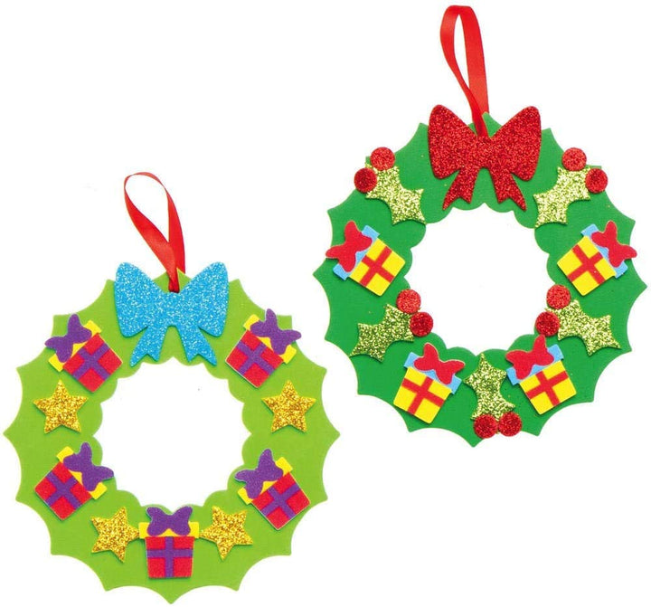 Baker Ross Weihnachtskranz-Set AX504, 8 Stück, ideal für weihnachtliche Kunst- und Bastelprojekte, A