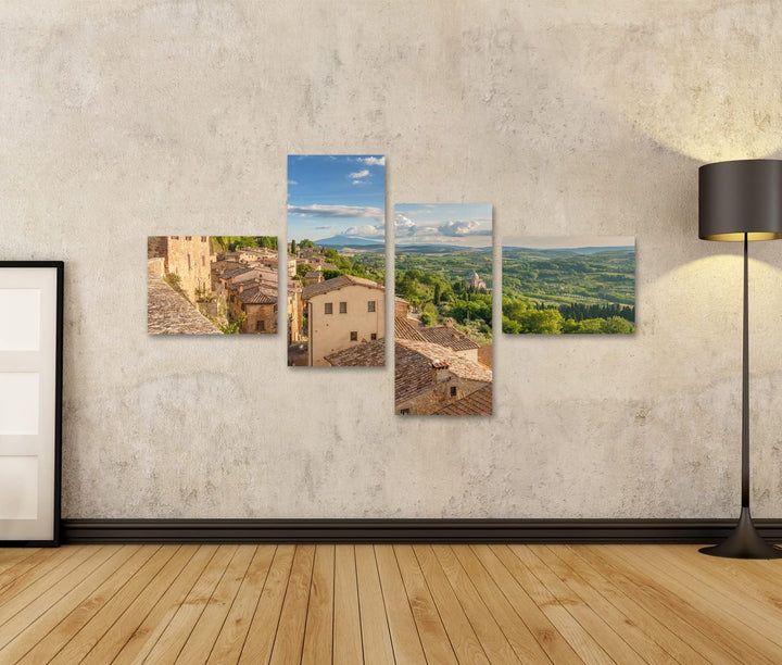 islandburner Bild auf Leinwand Landschaft Der Toskana Von Den Wänden Von Montepulciano Italien Geseh
