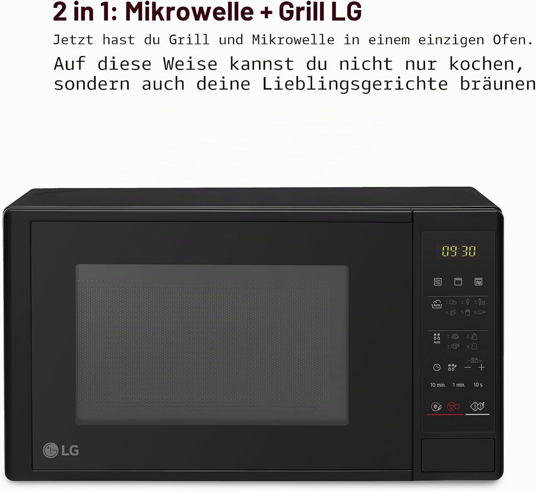 Micro-ondes LG MH6042D 20 L 600W Schwarz 20 Litros 700 W Mikrowelle mit Grill und Digitalanzeige, Sc