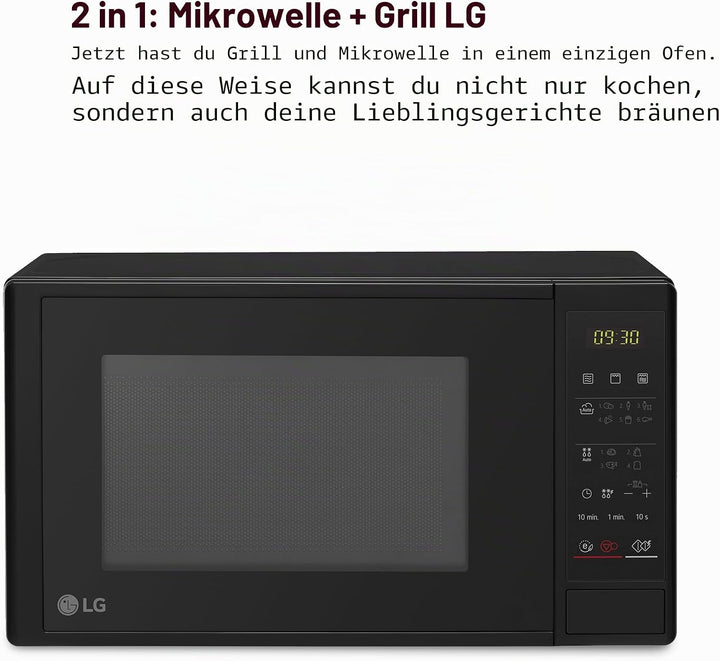 Micro-ondes LG MH6042D 20 L 600W Schwarz 20 Litros 700 W Mikrowelle mit Grill und Digitalanzeige, Sc