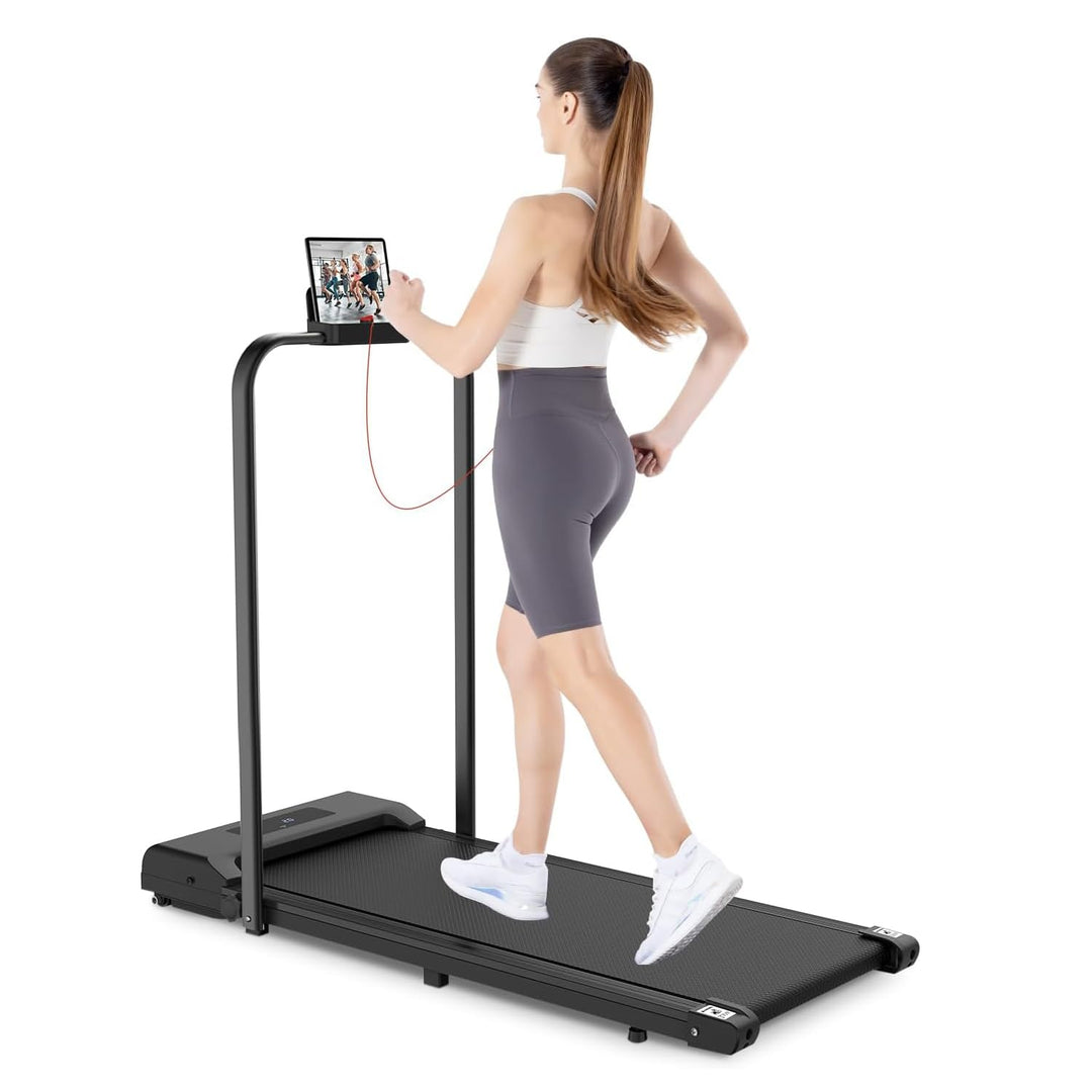 HomeFitnessCode Laufband Klappbar mit Neigung - Walking Pad für Zuhause Klein Laufpad mit Steigung W