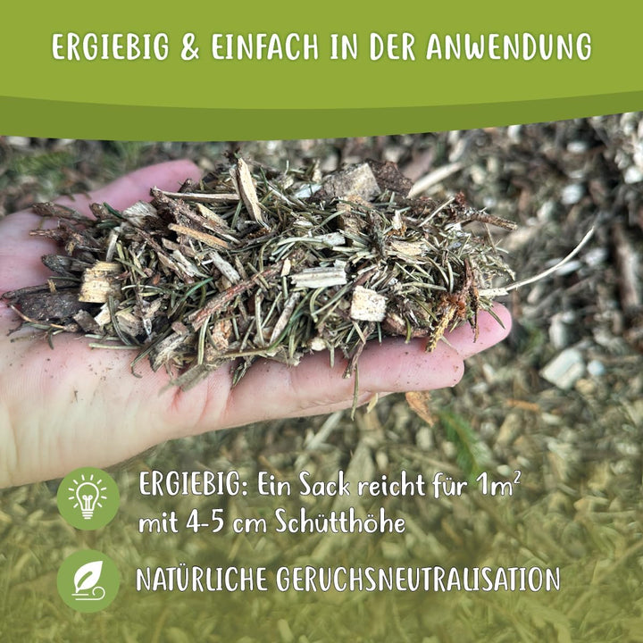 Waldboden-Einstreu 2X 40L – natürliches Einstreu mit Tannen &amp; Fichtennadeln – extrem saugstark &amp; ger