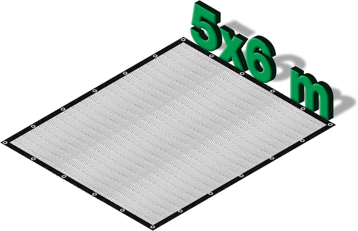 Abdecknetz (5x6m) schwarz mit Erdspiessen | feinmaschig (10x10mm) mit stabilem Rand | Teichabdeckung