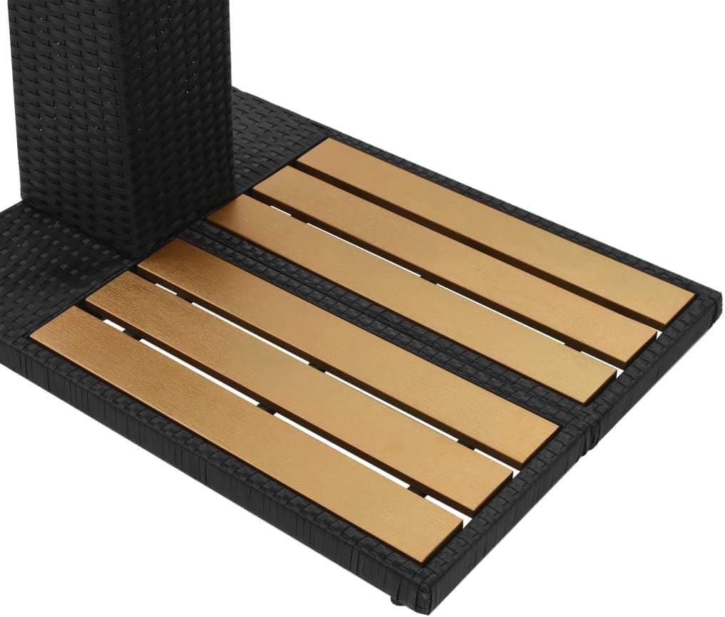 yorten Solardusche, Gartendusche Aussendusche Pooldusche, Poly Rattan WPC, Einstellbarer Wasserdruck