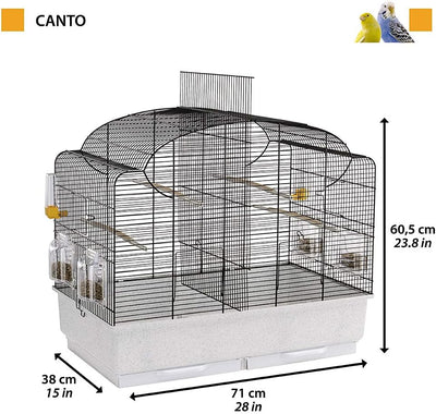 Ferplast Vogelkäfig Wellensittich Käfig Exotenkäfig, inkl. Vogelspielzeug, Vogel-Futternapf, Vogel-S