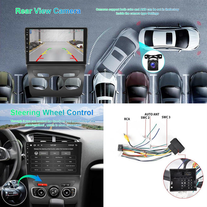 8 Core 4G+64G Autoradio für Citroen C4 B7 C4L DS4 2013-2017, Hodozzy 10,1 Zoll Touchscreen mit Wirel