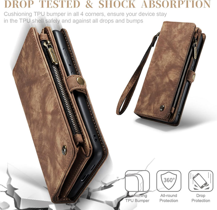 UFinetech Samsung S23 Hülle, Stossfest Kartenfach Magnetisch Abnehmbare Tasche Samsung Galaxy S23 5G
