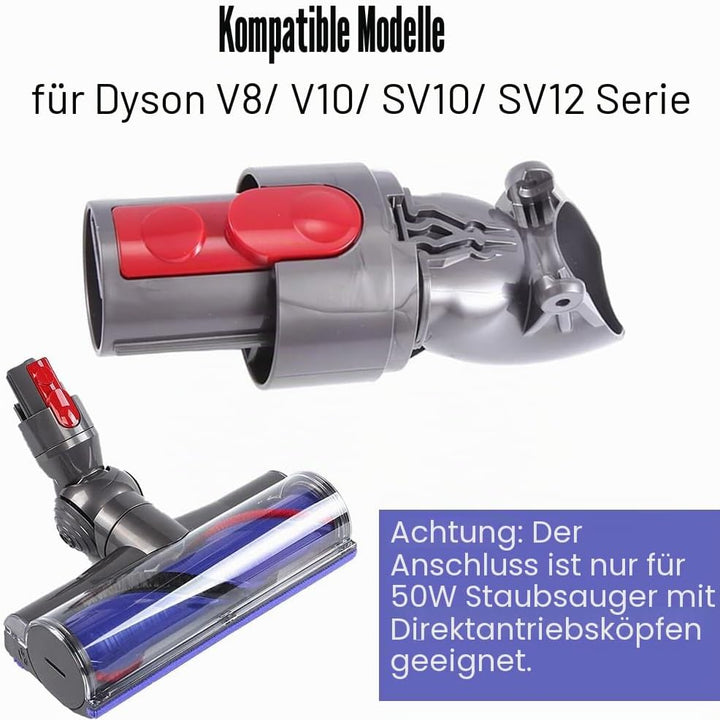 1 x Direktantrieb-Saugkopf-Anschluss für Dyson V8 V10 SV10 SV12 Staubsauger, Ersatzzubehör mit 3 Sch