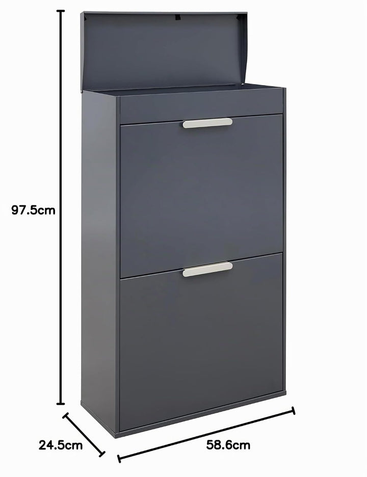 ARREGUI Ecoclas Plus CR624-E Mülltrennsystem aus Stahl mit Aufbewahrungsbox mit Deckel | 4x17L (68L)