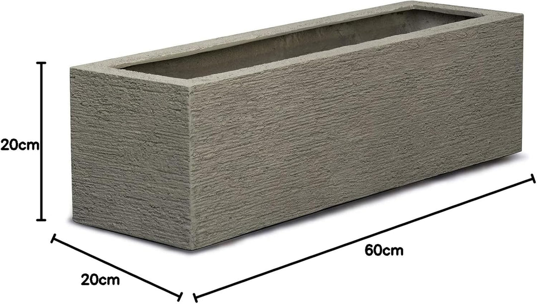 ESCHBACH® Pflanzkübel Box 60 Macchiato Grau Rechteckig * 60 x 20 x 20 cm * 10 Jahre Garantie 60x20x2