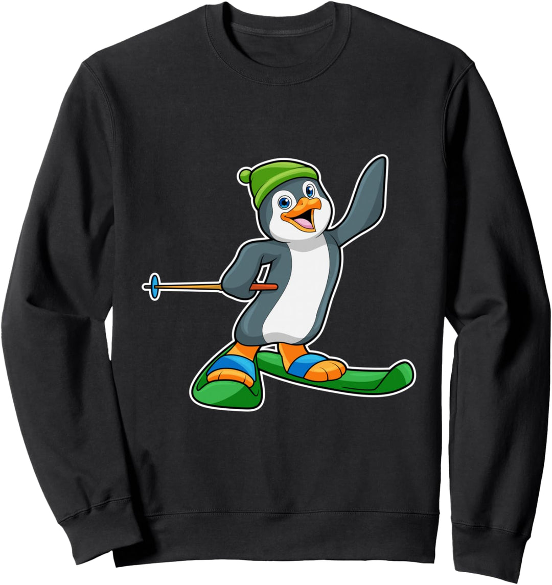 Pinguin Skifahrer Ski Wintersport Sweatshirt