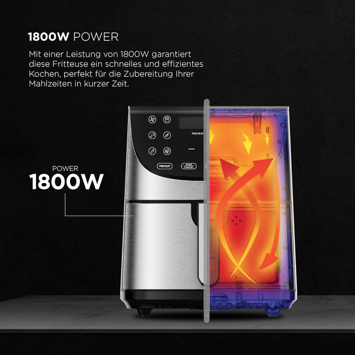 MasterPRO Rocket 700 | Freidora Sin Aceite | Capacidad de 7 L y 1700 W de Potencia | Pantalla LED Tá