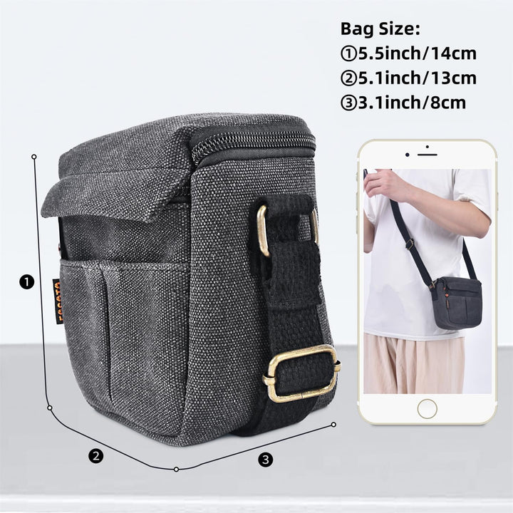 FOSOTO Kameratasche Canvas Digitalkamera TascheKompakte Fototasche Camera Case für Sony A6000 A6100