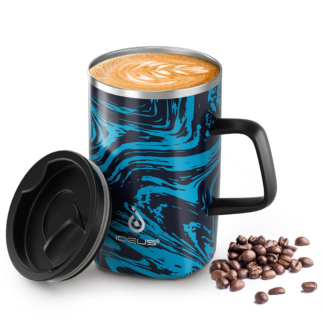 Ideus® Kaffeebecher 470 ml (16 oz), doppelwandige vakuumisolierte Kaffee- und Teetasse aus Edelstahl