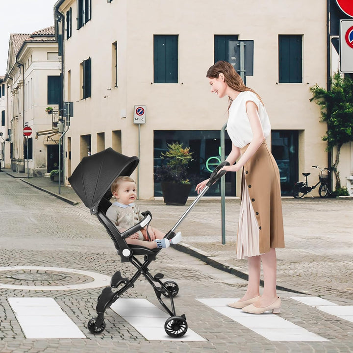 Supfine Kinderwagen, Ultraleicht Reisebuggy mit Verstellbarem Sitz, Regenverdeck Zusammenklappbar 3-
