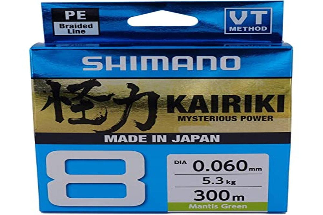 Shimano Kairiki 8, 300 Meter, grüne Mantis, geflochtene Angelschnur, 59WPLA68R0 0.20mm / 17.1kg, 300