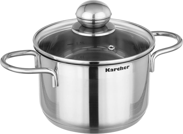 Karcher Topfset Jette (Edelstahl, 14-teilig, inkl. 5 Glasdeckel, Induktion)