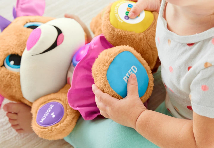 Fisher-Price Lernspass Hundefreundin| Sprechendes, Singendes Kuscheltier| Baby Spielzeug 6 Monate+|