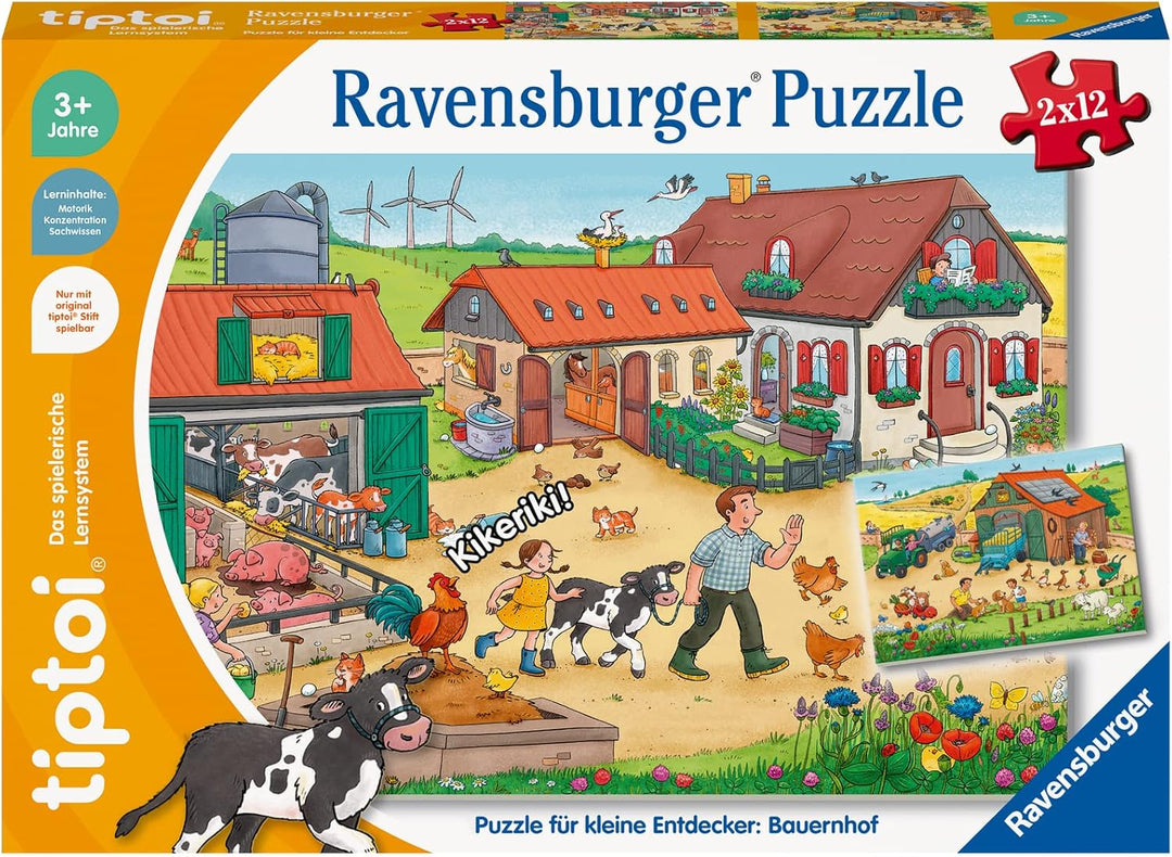Ravensburger tiptoi Spiel 00125 Rätselspass auf dem Bauernhof - Lernspiel ab 3 Jahren & tiptoi 00136
