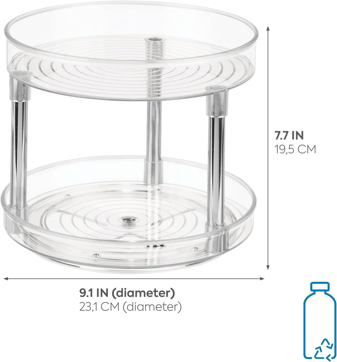 iDesign 56600 Küchen Organizer, grosser Drehteller mit 2 Ebenen aus BPA-freiem Kunststoff für den Vo