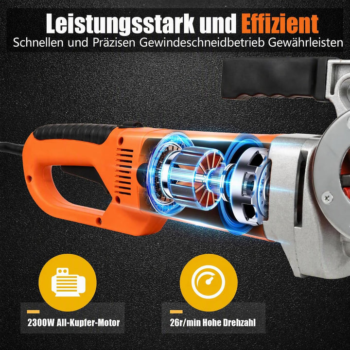 Begoniape 220V 2300W Elektrischer Rohreinfädler, Gewindeschneider Gewindeschneidkluppe, Schneidklupp