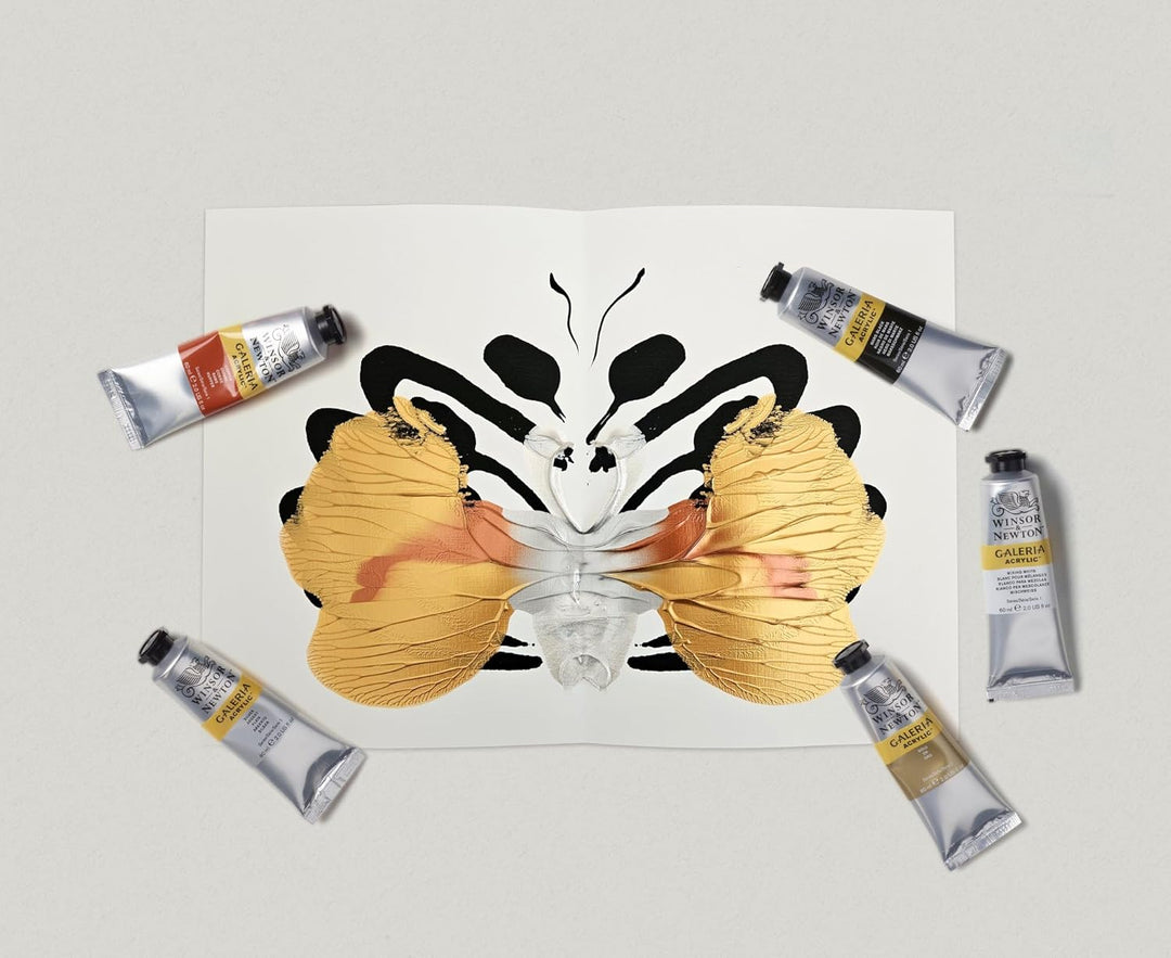 Winsor & Newton 2190617 Galeria Acrylfarben Set Metallic– 5x60ml – hochwertige Acrylfarbe, deckend,