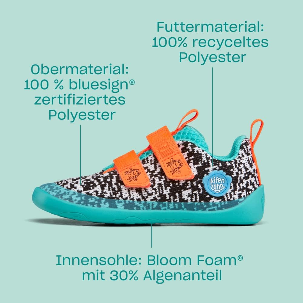 Affenzahn Kinder Barfussschuh Happy Deer aus Bio Baumwolle in Rosa mit Tex Ausstattung. 32 EU Pingui
