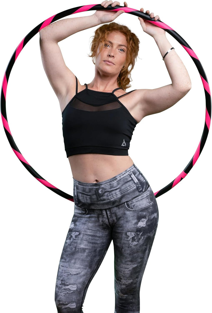 HOOPOMANIA Hula Hoop Reifen für Anfänger [Ø90cm - Ø105cm] Hula Hoop Reifen Erwachsene Ø105cm Neon Pi