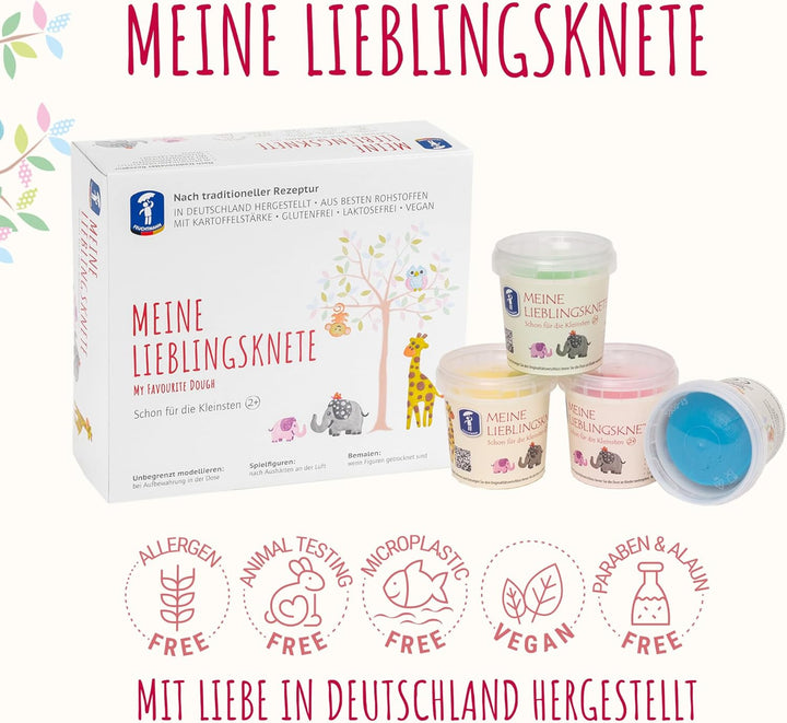 Feuchtmann MEINE LIEBLINGSKNETE | Knetset 4 x 150g | vegane glutenfreie Knete | Kinderknete ungiftig