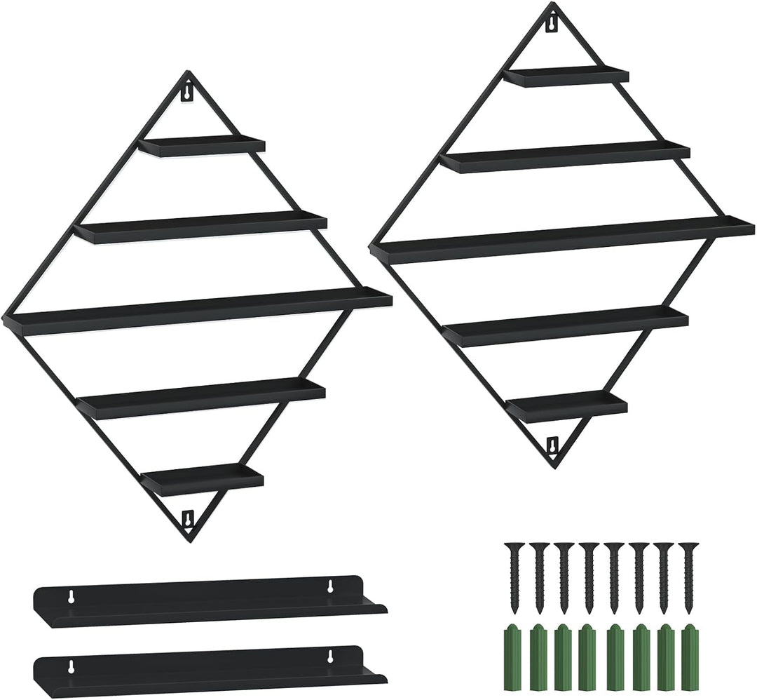 LADOKEE 2 Sets Nagellack Aufbewahrung,Nagellack Organizer Metall Parfum Regal 5 Ebenen Wandmontierte